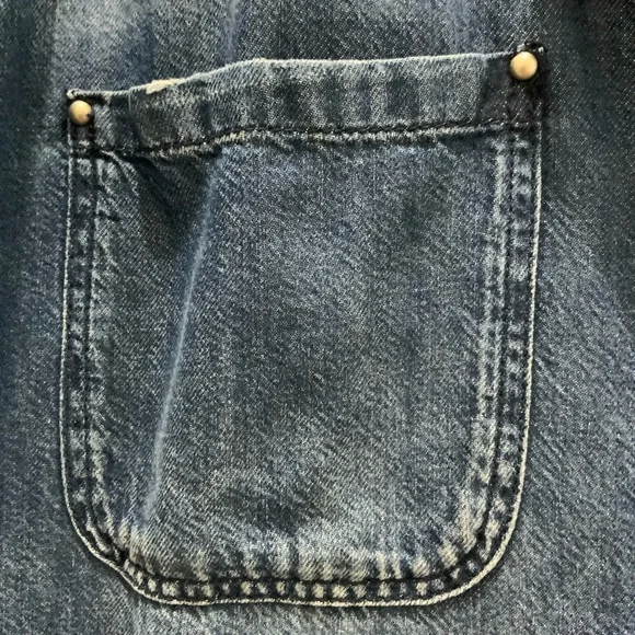 Denim Button-Up Shirt Dress - Picture 3 of 6